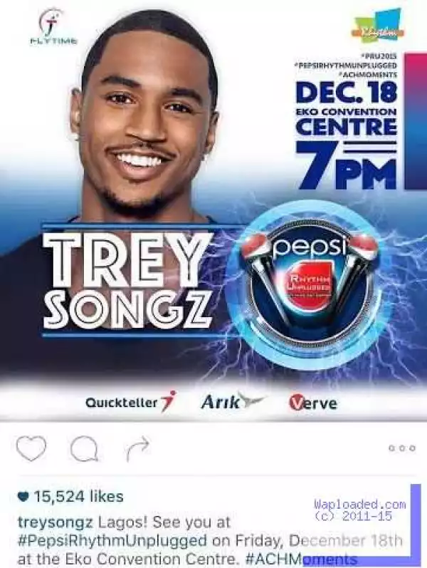 Trey Songz To Perform At Pepsi Rhythm Unplugged In Lagos